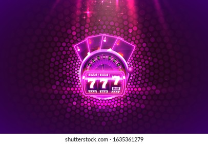 Casino 3d cover, slot machines and roulette with cards, Scene background art. Vector illustration