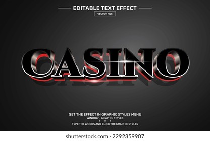 Casino 3D editable text effect template