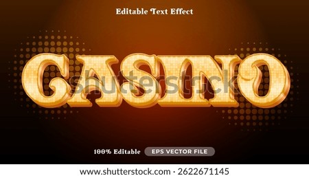 Casino 3d logo template editable text effect style