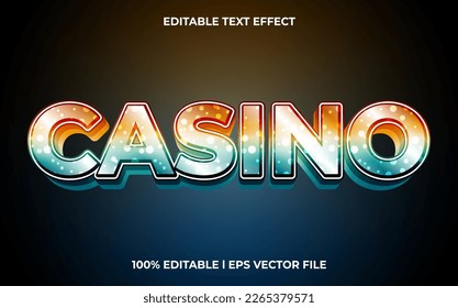 casino 3d text effect and editable text, template 3d style use for business tittle
