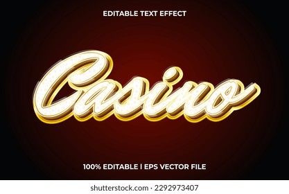 Casino 3d text effect and editable text, template 3d style use for glossy tittle