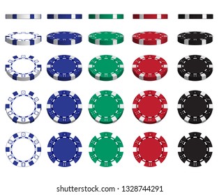 Illustration Casino Chips On White Background Stock Vector (Royalty ...