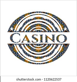 Casino arabesque badge. arabic decoration.