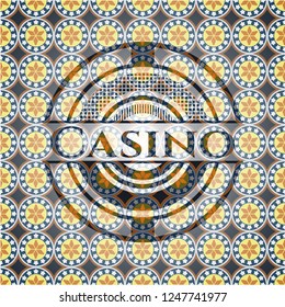 Casino arabesque emblem background. arabic decoration.