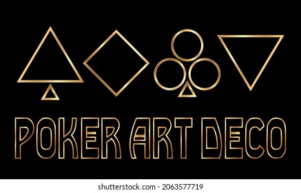 Casino art deco poker cards background, vector illustration