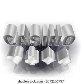 Casino bachground with poker elements 3d, vector illustration