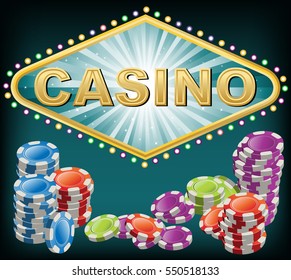 Casino background with chips