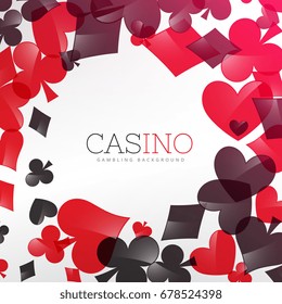 casino background design with playing cards symbol