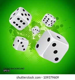 Casino background with dices