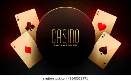 Casino Background With Four Ace Playing Cards