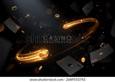 Casino background with golden light motion effect