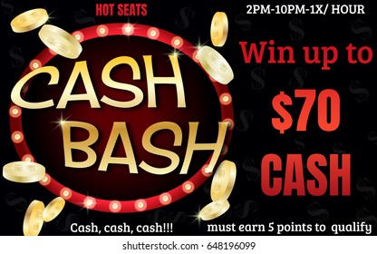  casino background. Poker app online. Elements for gambling. Cash bash