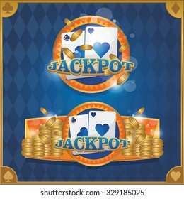 Casino background poker and casino label