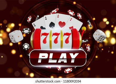 Casino background roulette wheel with playing chips. Online casino poker table concept design. Slot machine with lucky sevens jackpot. roulette chips on red background. Casino banner poster or flyer