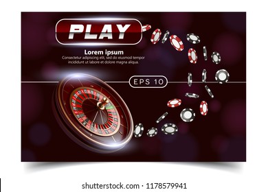 Casino background style Ace, Vip flyer invitation poker game. Casino poster or banner background or flyer template. Playing Cards, dice, Chips. Game design. Playing casino games