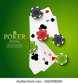 Casino background template poster. Online Casino vegas advertising design banner.