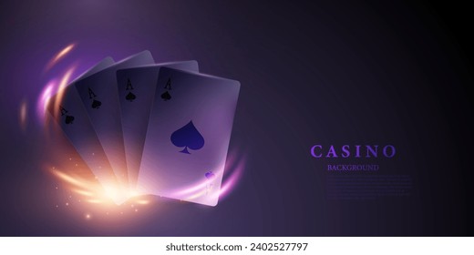 Casino-Hintergrund, Vektorgrafik von Glücksspielplakatbanner, elegantes Design