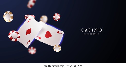 Ilustración vectorial de fondo de casino para el Anuncio de póster de juego diseño elegante