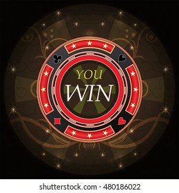 Casino background, vintage card design.
