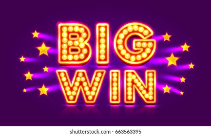 Casino banner big win super star. Vector illustration