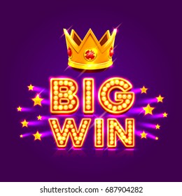 Casino banner big win super star. Vector illustration