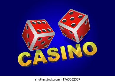 casino banner with dice, isometric vector illustration
