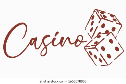 Casino banner with dice, vector illustration