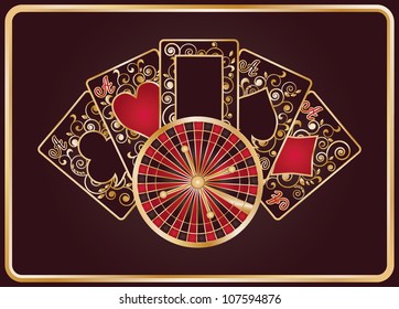 Casino banner with elegant poker symbols, vector illustration