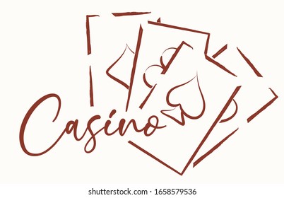 Casino banner with Poker cards , vector illustration