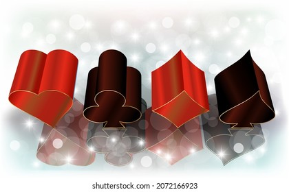 Casino banner with Poker elements 3d, vector illustration