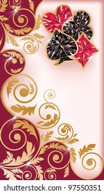 Casino banner with precious poker elements, vector illustration