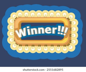 casino banner with sign "winner", welcome game win jackpot, poker, card suits, cards and money. Gambling design on dark background 