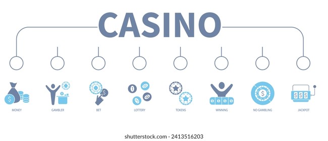 Pancarta de casino icono web ilustración de vector