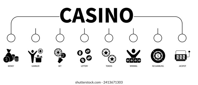 Casino banner web icon vector illustration concept