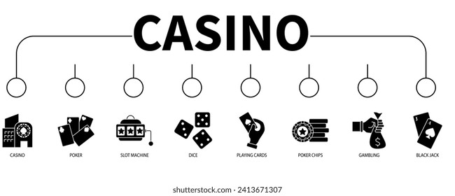Casino banner web icon vector illustration concept