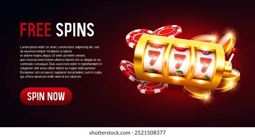 Casino banner for website. Vector illustration.