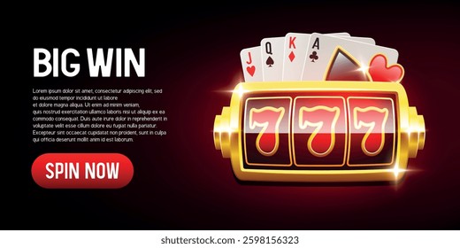 Casino banner for website. Vector illustration.