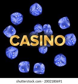 Casino banners. Dice and the inscription "Casino". Template for advertising parties, events in Vegas. The concept of winning or gambling. Vector illustration