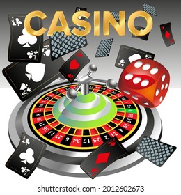 Casino banners. Inscription "Casino". Template for advertising parties, events in Vegas. The concept of winning or gambling. Vector illustration