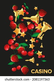 Casino banners. Template for advertising parties, events in Vegas. The concept of winning or gambling. Vector illustration