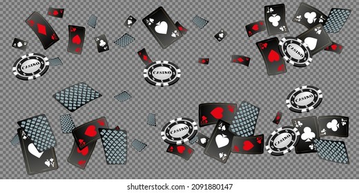 Casino banners. Template for advertising parties, events in Vegas. The concept of winning or gambling. Vector illustration