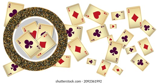 Casino banners. Template for advertising parties, events in Vegas. The concept of winning or gambling. Vector illustration