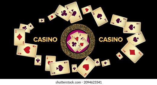 Casino banners. Template for advertising parties, events in Vegas. The concept of winning or gambling. Vector illustration