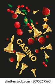 Casino banners. Template for advertising parties, events in Vegas. The concept of winning or gambling. Vector illustration