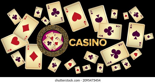 Casino banners. Template for advertising parties, events in Vegas. The concept of winning or gambling. Vector illustration