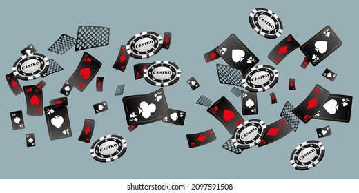 Casino banners. Template for advertising parties, events in Vegas. The concept of winning or gambling. Vector illustration
