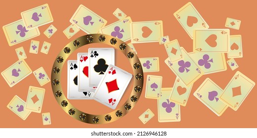 Casino banners. Template for advertising parties, events in Vegas. The concept of winning or gambling. Vector illustration
