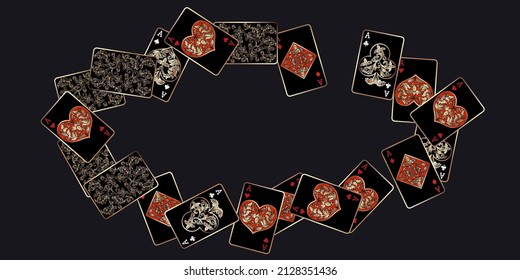 Casino banners. Template for advertising parties, events in Vegas. The concept of winning or gambling. Vector illustration