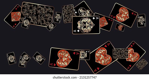 Casino banners. Template for advertising parties, events in Vegas. The concept of winning or gambling. Vector illustration