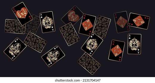 Casino banners. Template for advertising parties, events in Vegas. The concept of winning or gambling. Vector illustration
